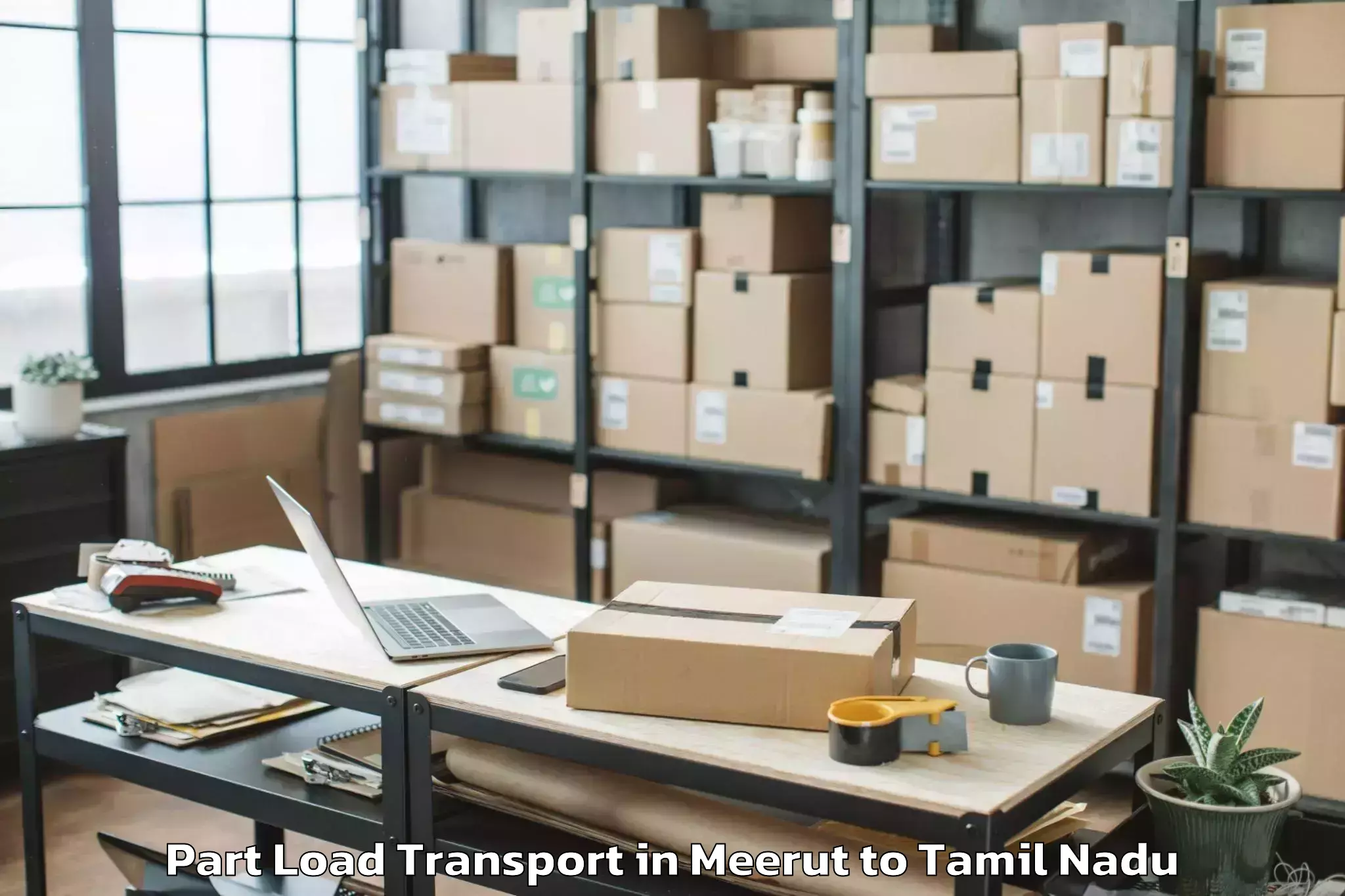 Meerut to Thanjavur Airport Tjv Part Load Transport